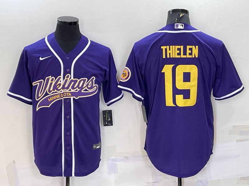 Men Minnesota Vikings #19 Thielen Purple yellow 2022 Nike Co branded NFL Jersey